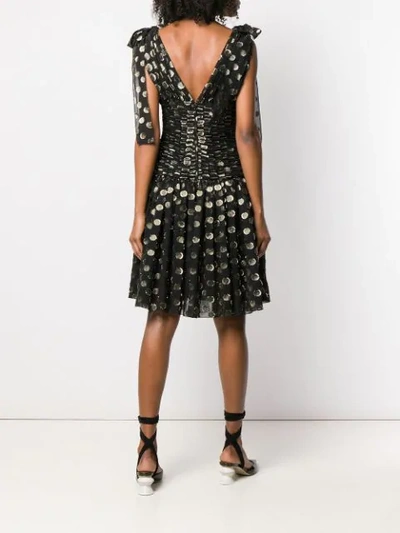 Shop Dolce & Gabbana Flared Polka Dot Dress In Black