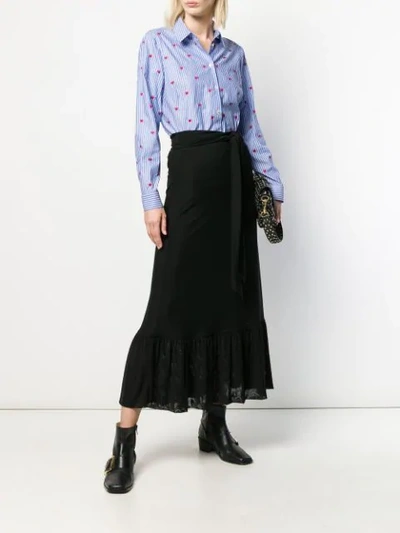 RED VALENTINO HEART EMBROIDERED OXFORD SHIRT 