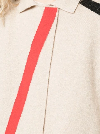 Shop Akris Stripe Detail Knitted Jacket In Neutrals