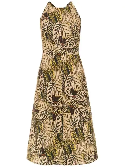 Shop Andrea Marques Printed Sleeveless Dress In Neutrals