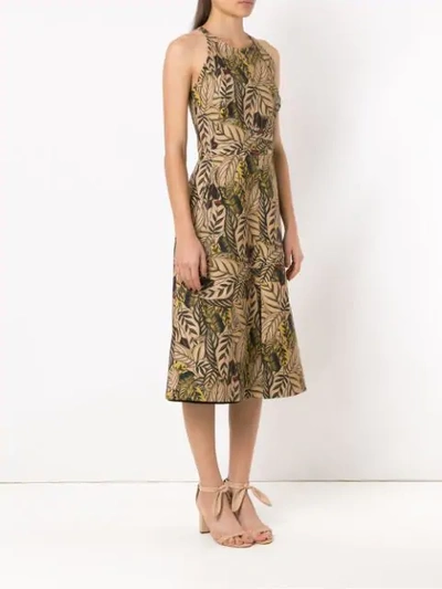 Shop Andrea Marques Printed Sleeveless Dress In Neutrals