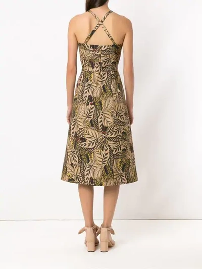 Shop Andrea Marques Printed Sleeveless Dress In Neutrals