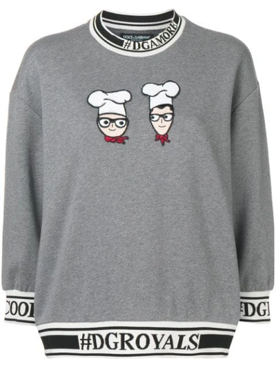 Shop Dolce & Gabbana Dgroyals Jumper In Grey