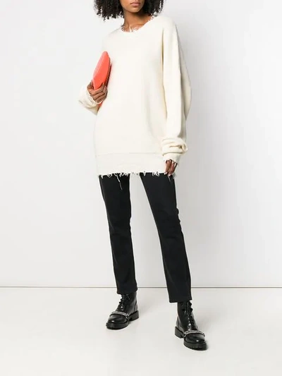 Ben Taverniti Unravel Project Off-white Waffle Hybrid Sweater In Neutrals
