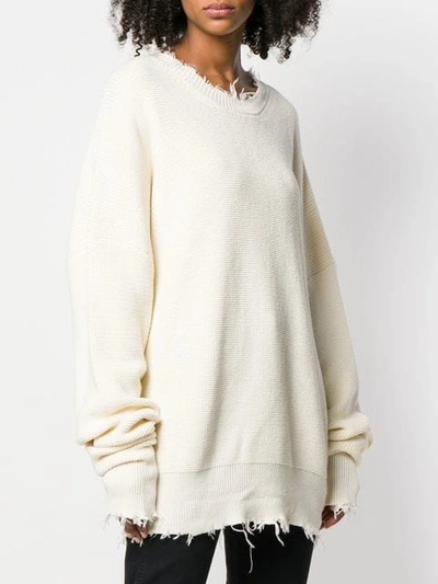 Ben Taverniti Unravel Project Off-white Waffle Hybrid Sweater In Neutrals