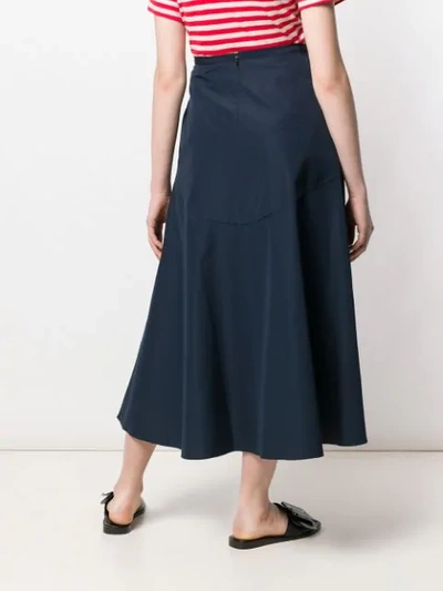 Shop Aspesi High-rise Flared Skirt In Blue