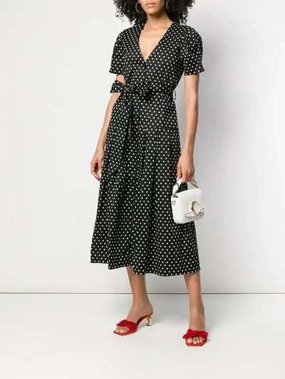 ANDAMANE POLKA DOT MIDI DRESS - 黑色