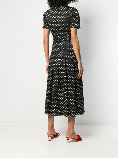 Shop Andamane Polka Dot Midi Dress In Black