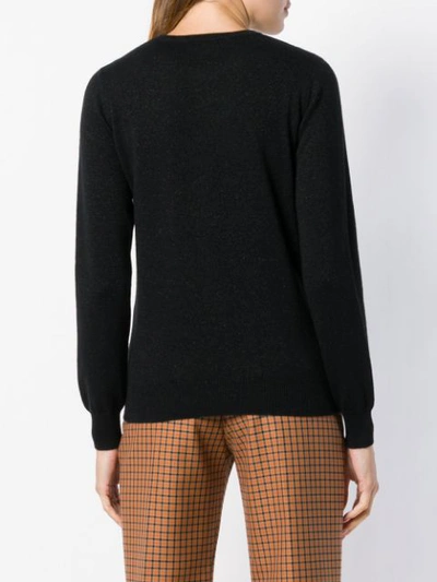 Shop N•peal Round Neck Knitted Sweater In Black