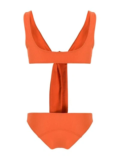 Shop Lisa Marie Fernandez Front Tie Bikini In Orange