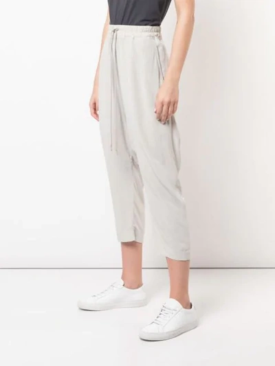 Shop Rick Owens Cropped Trousers In Neutrals