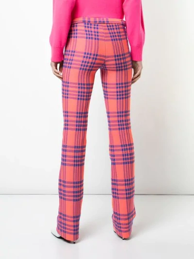 Shop Cynthia Rowley Plaid Skinny Trousers In Pink