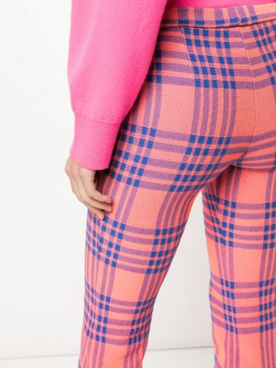 Shop Cynthia Rowley Plaid Skinny Trousers In Pink