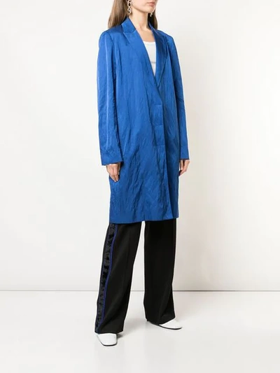 Shop Haider Ackermann Concealed Front Coat In 044 Royal Blue