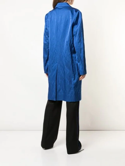 Shop Haider Ackermann Concealed Front Coat In 044 Royal Blue