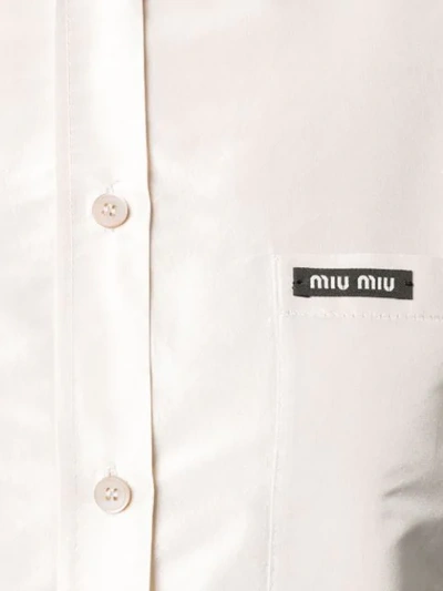 Shop Miu Miu Rose Detail Shirt In Neutrals