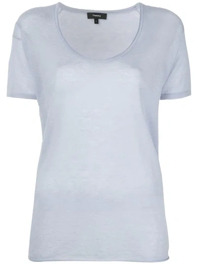 Shop Theory Round-neck Drop-shoulder T-shirt In Blue