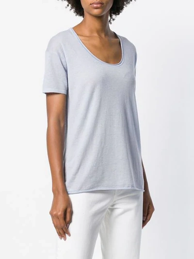 Shop Theory Round-neck Drop-shoulder T-shirt In Blue