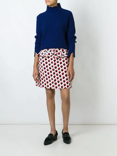 Shop Victoria Victoria Beckham 'plush Jacquard' Skirt In Red