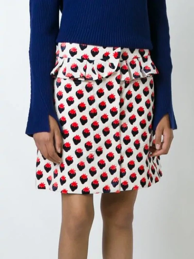 Shop Victoria Victoria Beckham 'plush Jacquard' Skirt In Red