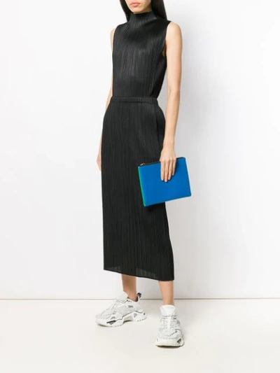 Shop Issey Miyake Pleated Midi Skirt In Black
