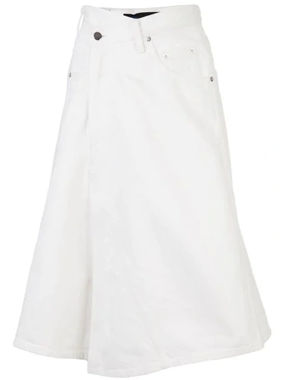Shop Proenza Schouler Denim Asymmetric Skirt In White