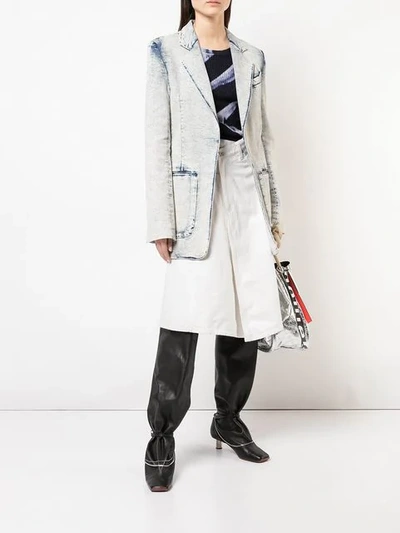 Shop Proenza Schouler Denim Asymmetric Skirt In White