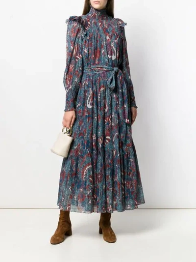 Shop Ulla Johnson Constantine Printed Midi Dress In Blue