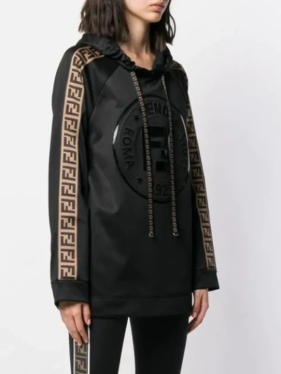 Shop Fendi Ff Motif Zipped Jacket In Black
