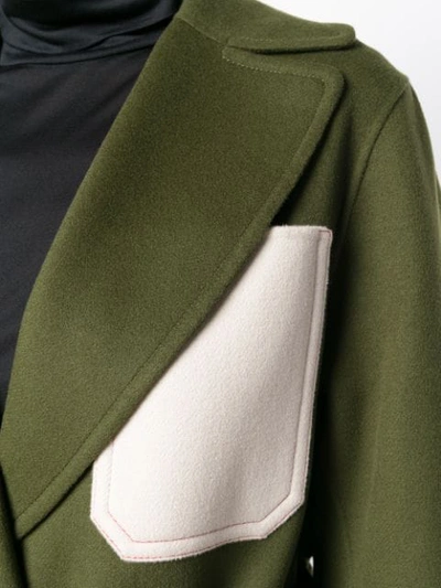 Shop Joseph Cashmere Colour Block Coat - Green