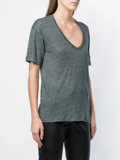 Shop Isabel Marant Deep V-neck T-shirt In Grey