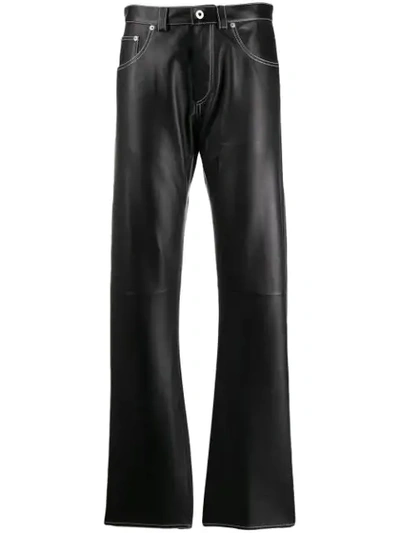 Shop Loewe Straight Leg Trousers In Black