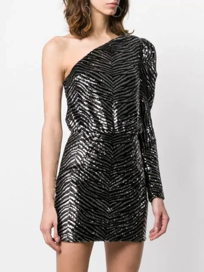 ALEXANDRE VAUTHIER ZEBRA EMBOSSED MINI DRESS - 银色