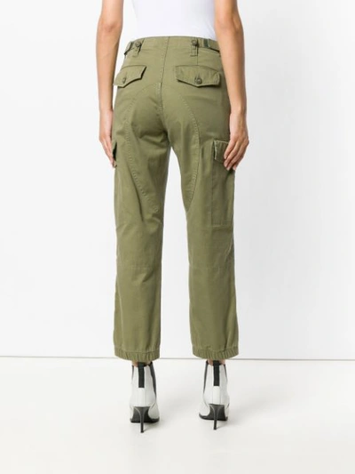 Shop Alexander Wang T Ripped Denim And Khaki Trousers In Blue
