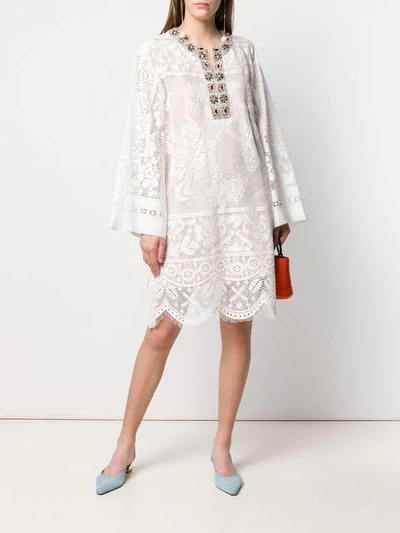 Shop Dolce & Gabbana Embellished Kaftan In White