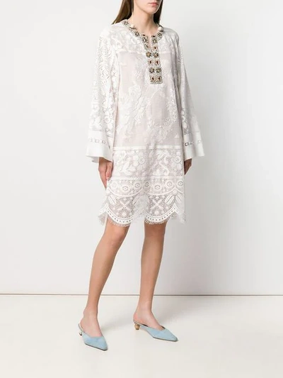 Shop Dolce & Gabbana Embellished Kaftan In White
