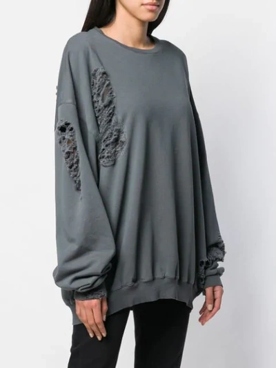 Shop Almaz Oversized Distressed Sweatshirt In Grey