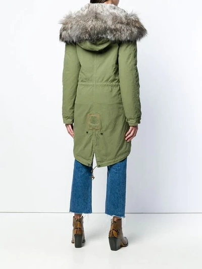 Shop Mr & Mrs Italy Trimmed Hooded Parka In Green