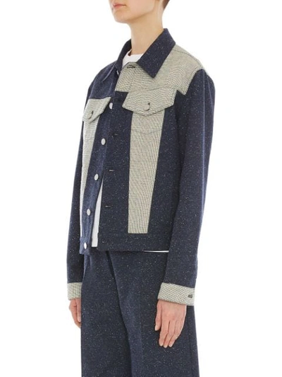 Shop Jw Anderson Patchwork Denim Jacket In Blue