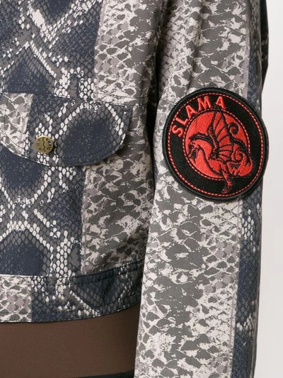 Shop Amir Slama Cropped Printed Jacket In Brown