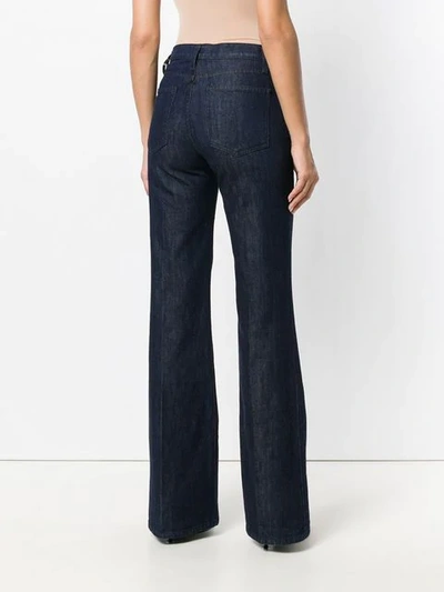 Shop Current Elliott Classic Flared Jeans In Blue