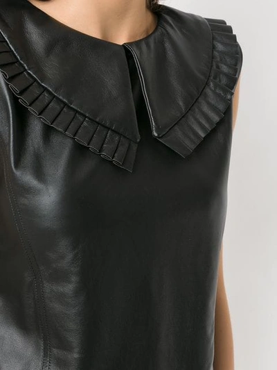 Shop Andrea Bogosian Leather Blouse In Black