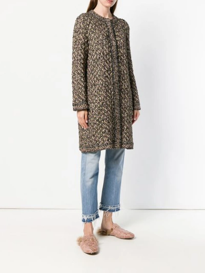 Shop M Missoni Embroidered Fitted Coat - Black