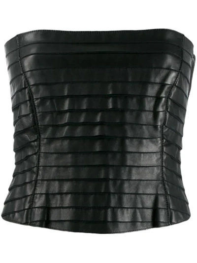 Pre-owned Giorgio Armani 1990's Layered Tube Top In Black