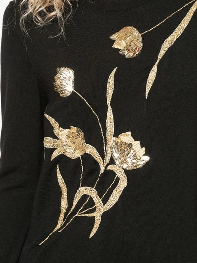 OSCAR DE LA RENTA GOLD ROSES SWEATER - 黑色