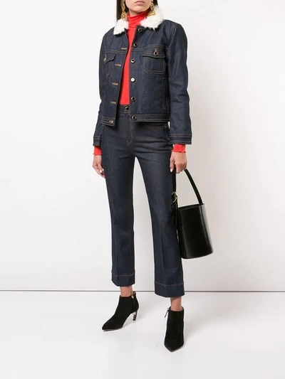 Shop Khaite Trimmed Jacket In Blue