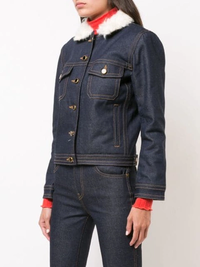 Shop Khaite Trimmed Jacket In Blue