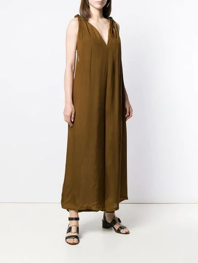 Shop Mes Demoiselles Knotted Hayati Dress In Brown