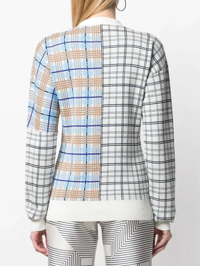 AALTO PLAID CONTRAST CARDIGAN - 白色