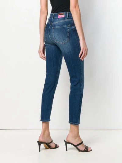 Shop Pinko Skinny Cropped Jeans In Blue